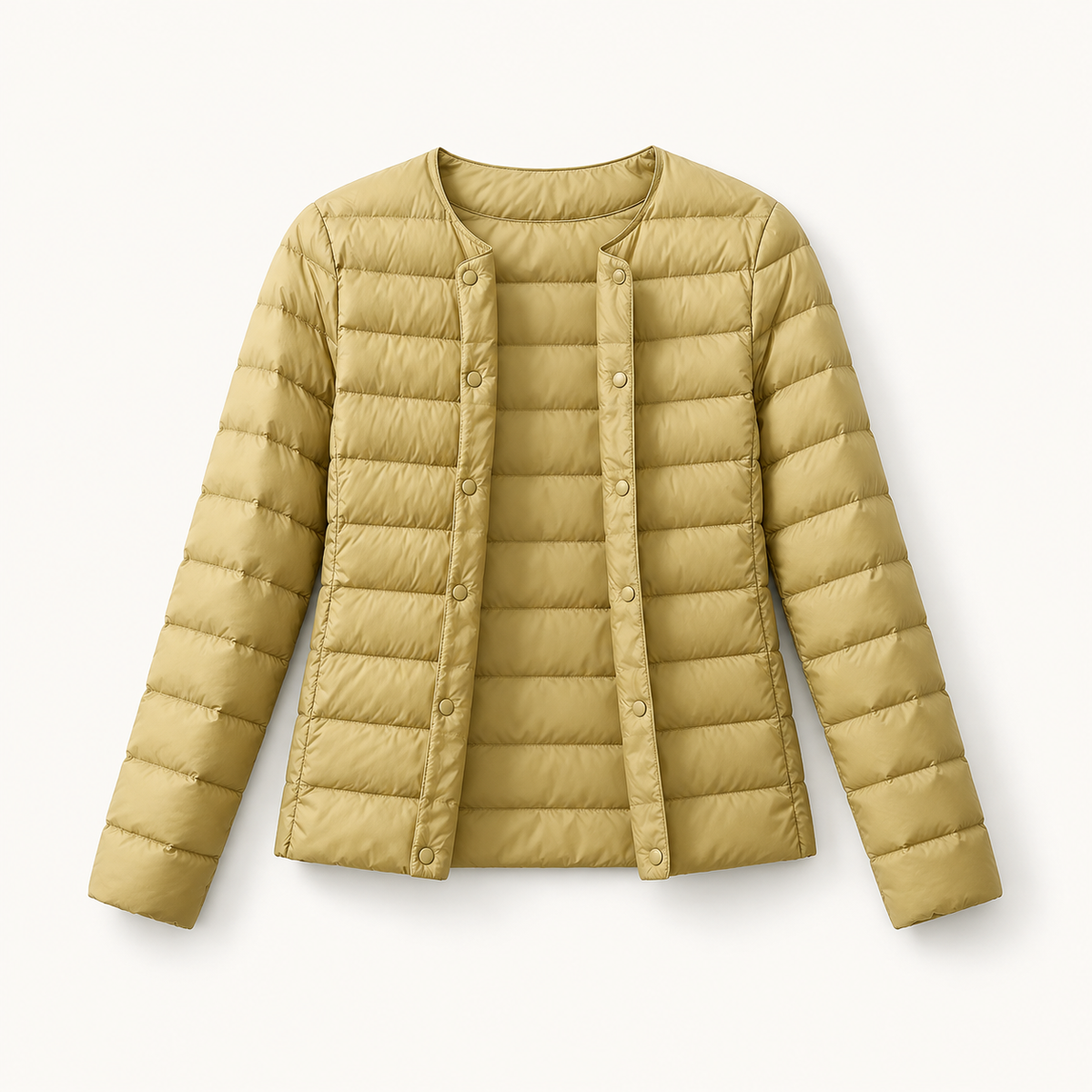 Micro doudoune randonnée femme – vue ouverte beige