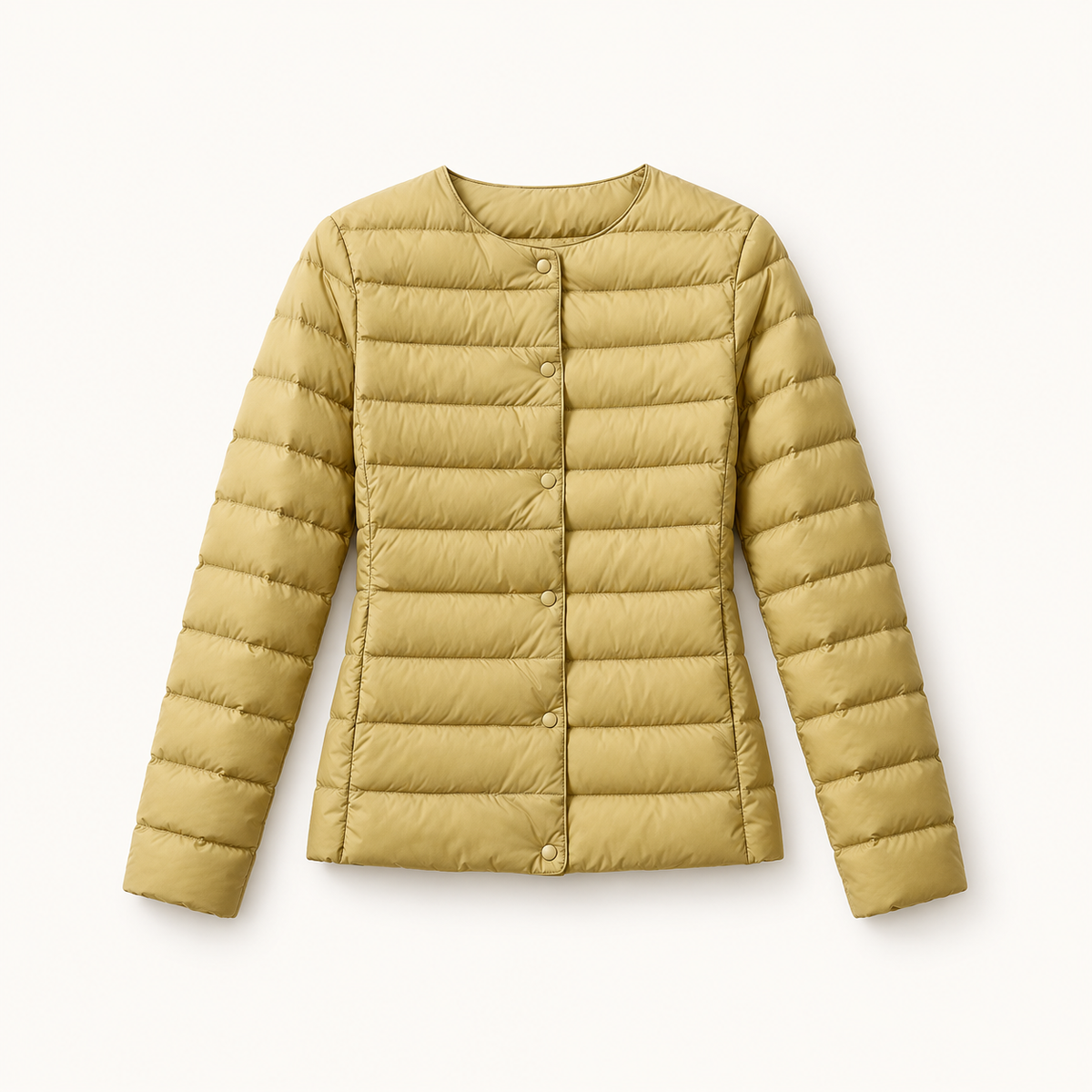 Micro doudoune randonnée femme – col rond et boutons-pression