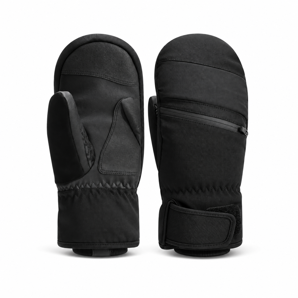 Moufles de ski noires – dos et paume