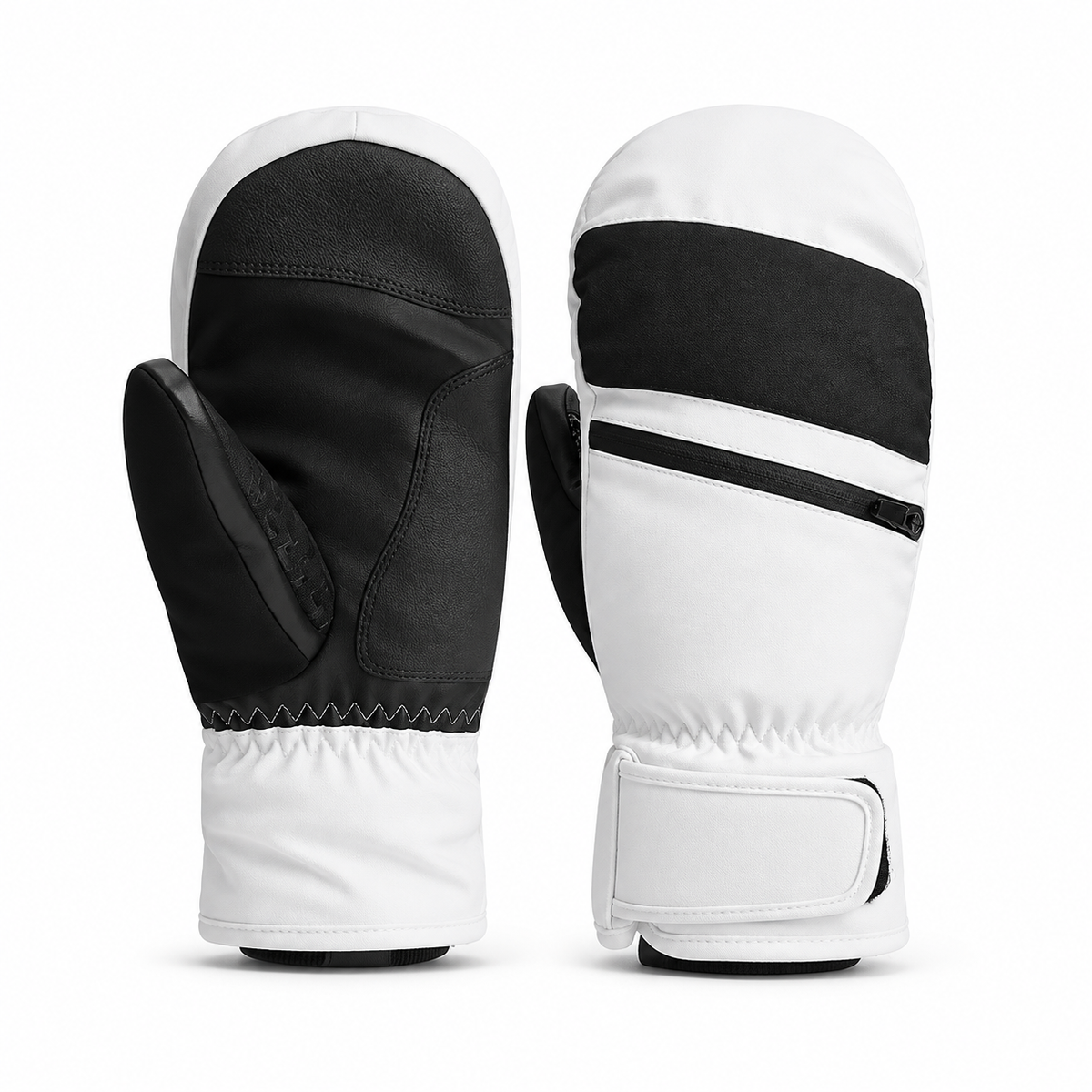 Moufles de ski blanches – paire complète