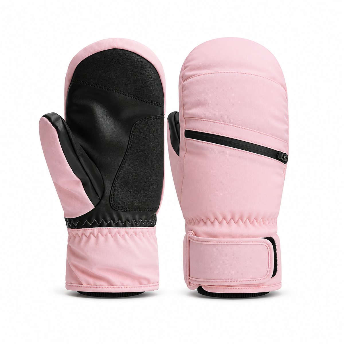 Moufles de ski roses – paire complète