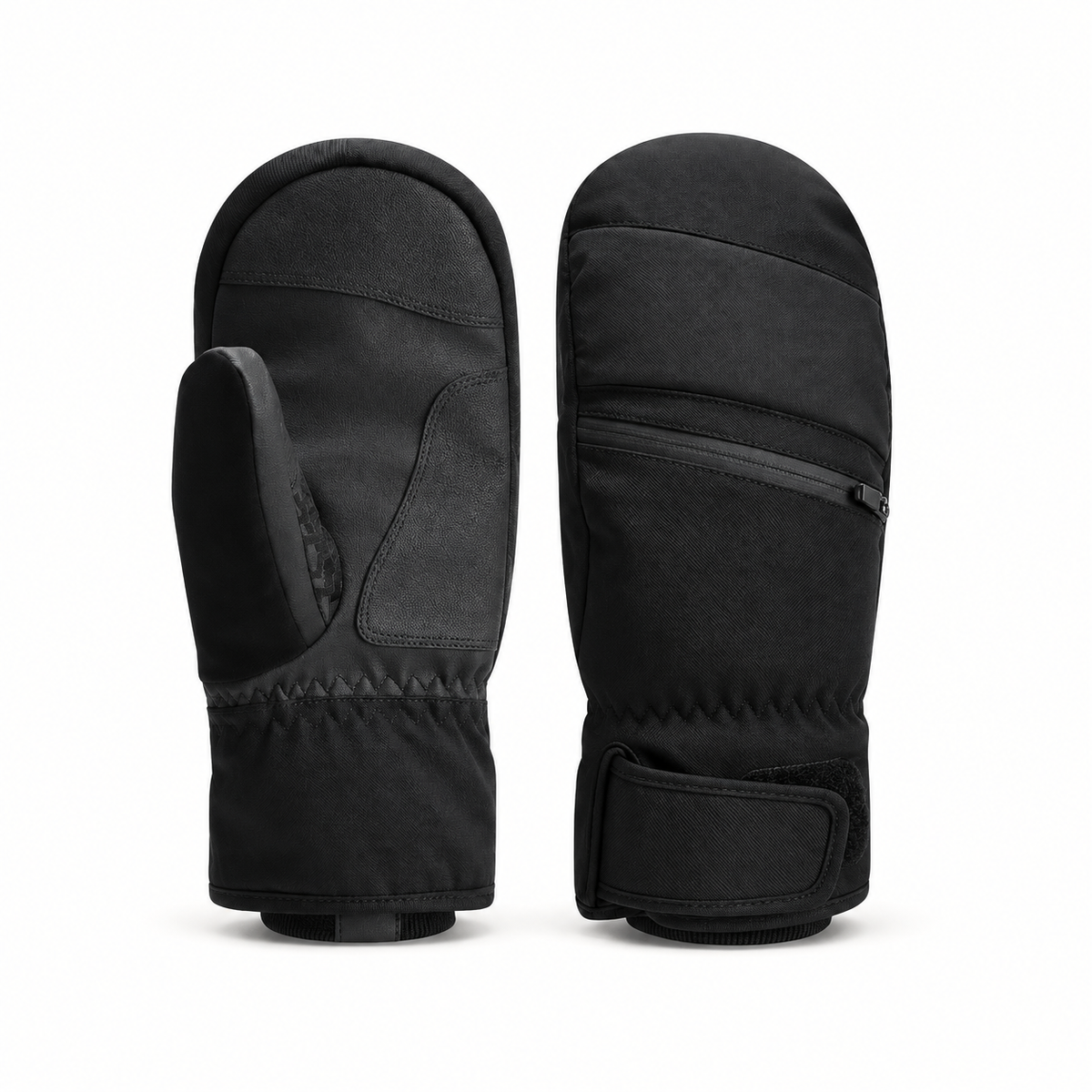 Moufles de ski noires – poignets réglables