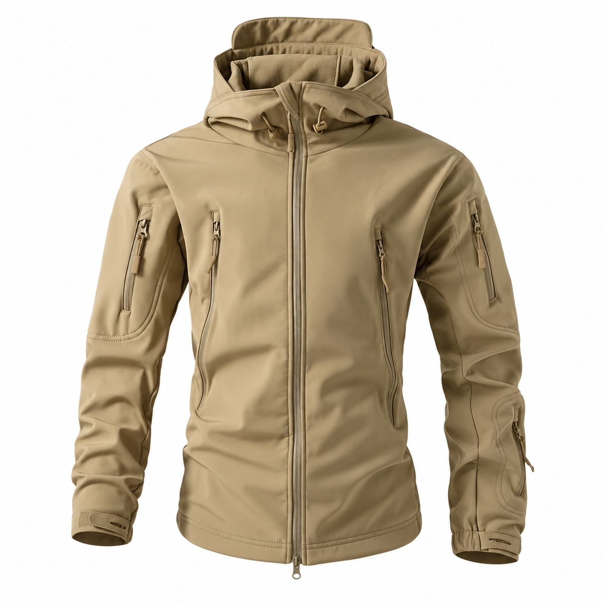 Veste hiver imperméable de randonnée kaki – vue de face