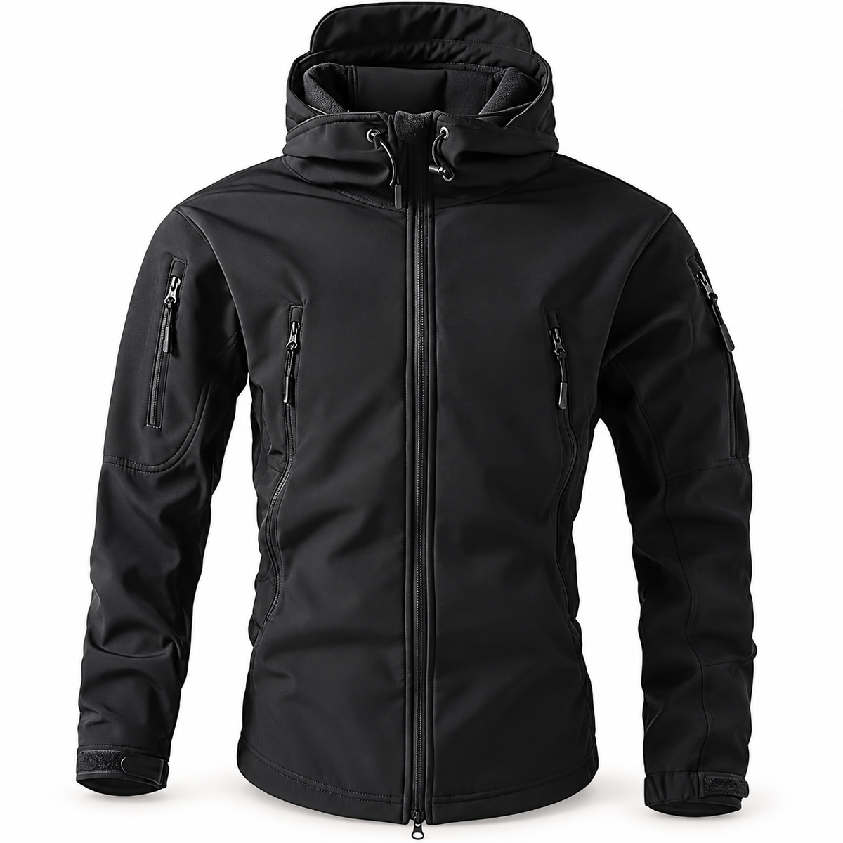Veste hiver imperméable de randonnée noire – vue de face