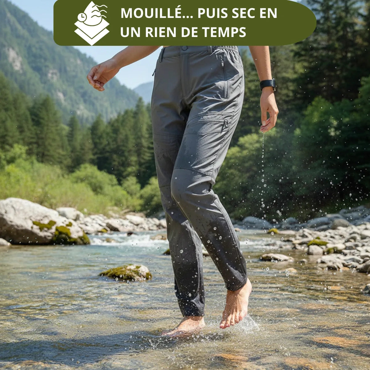 Pantalon Randonnée Gris Homme