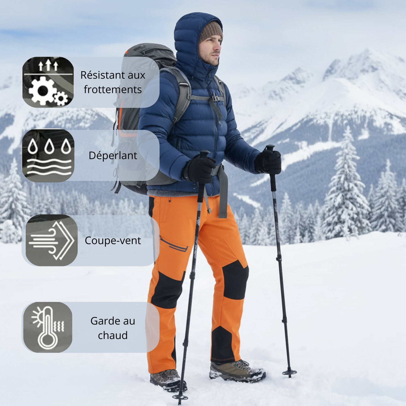 Pantalon Randonnée Orange 5