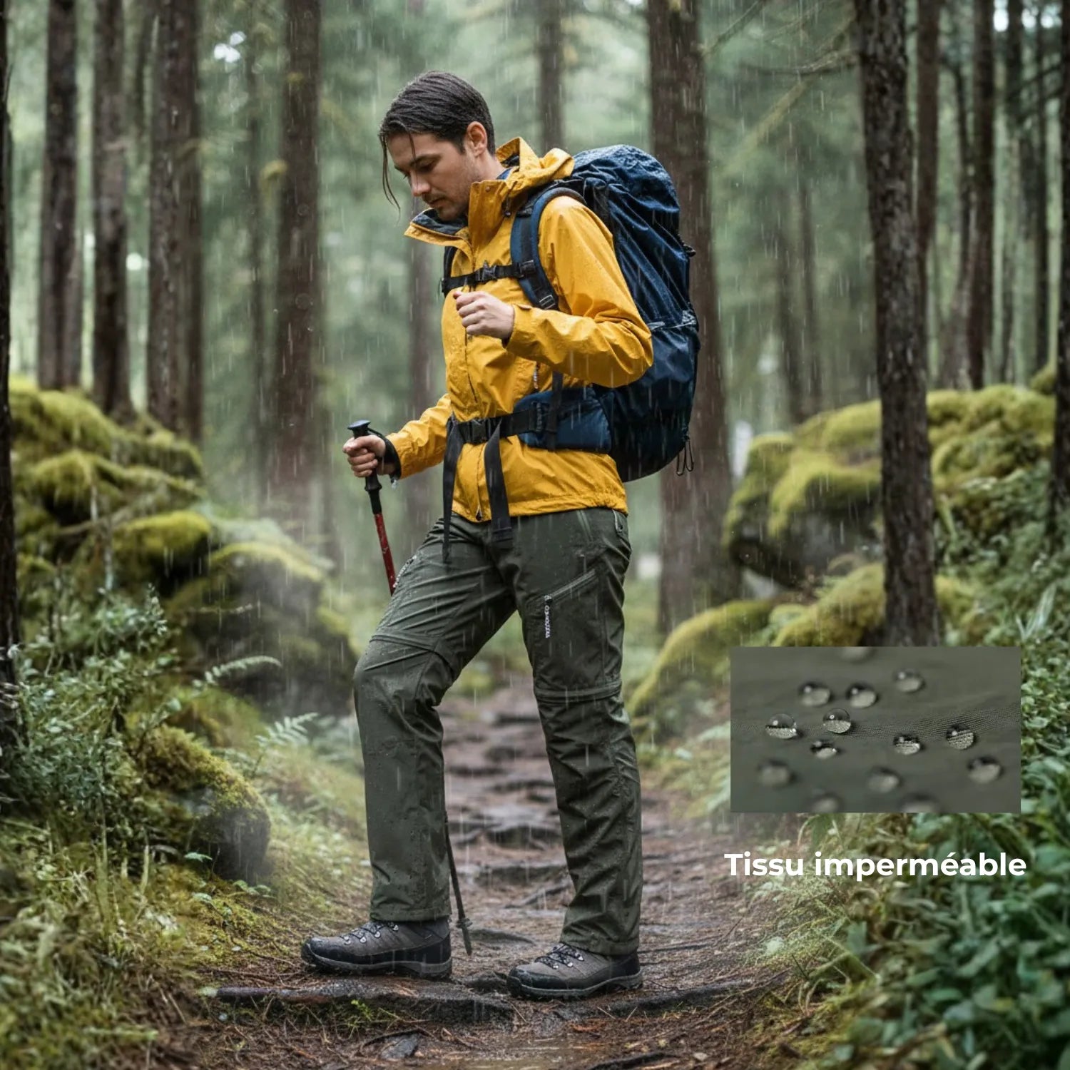 Pantalon Randonnée Vert Olive 5