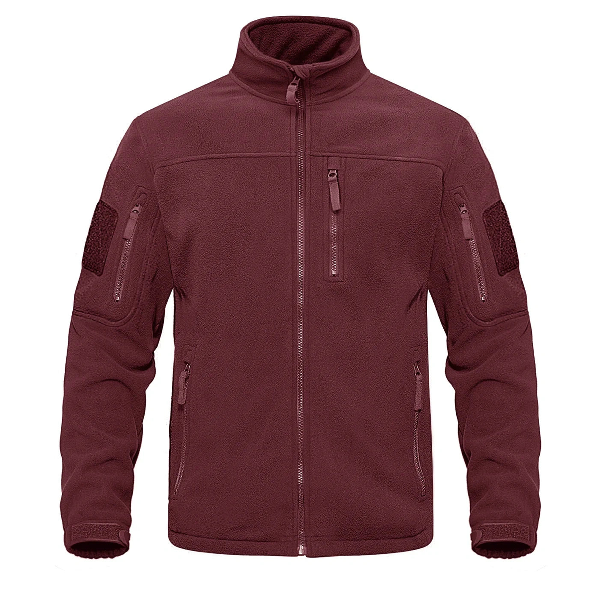Polaire homme grande taille rouge bordeaux — packshot face