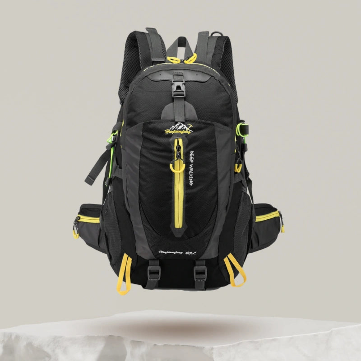 Sac à dos confortable femme 40 L noir – vue de face