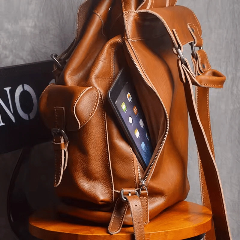 Poche latérale du sac à dos cuir randonnée