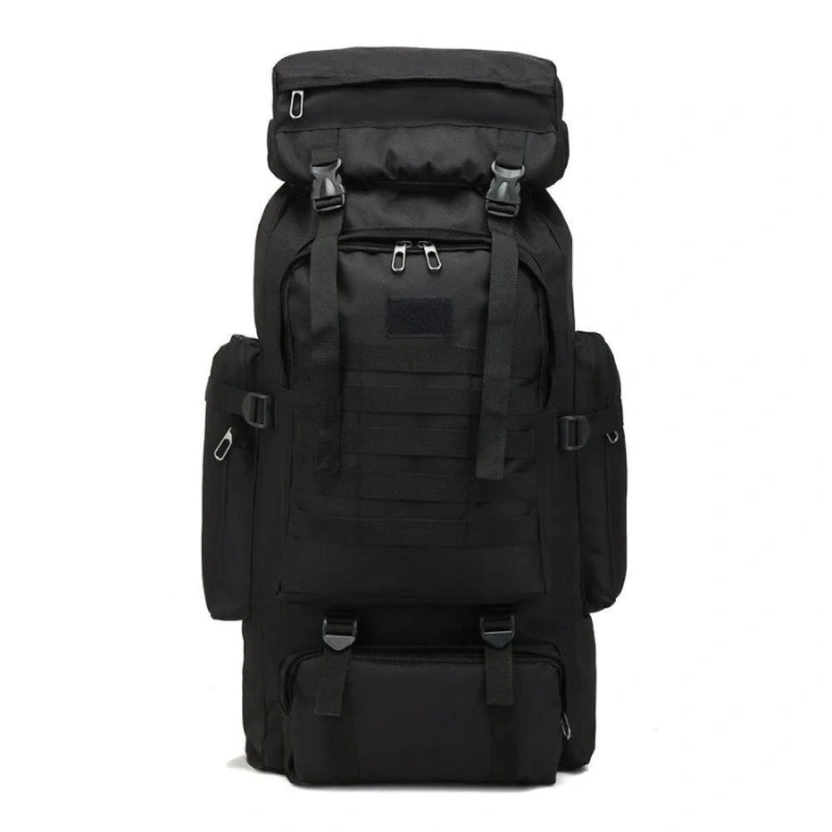 Sac à dos randonnée ouverture dorsale noir — vue de face