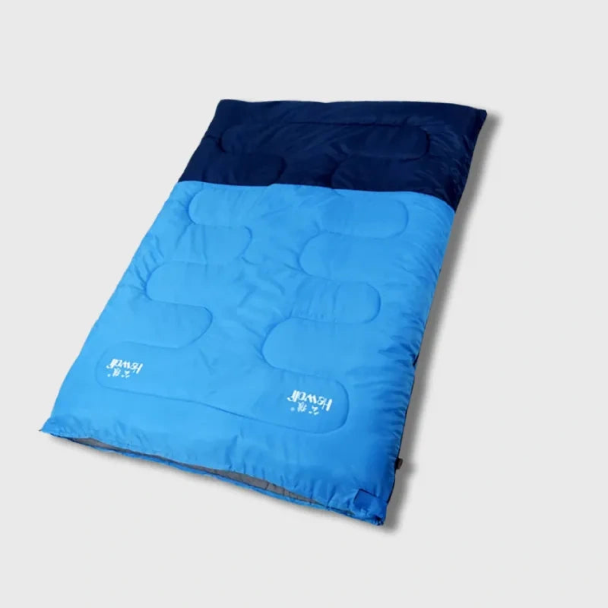 Sac de couchage 2 personnes 4 saisons bleu — vue entière