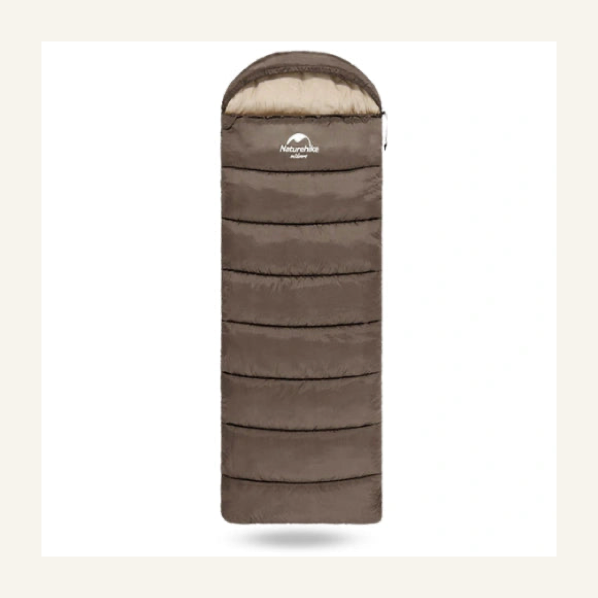 Sac de couchage coton marron fermé