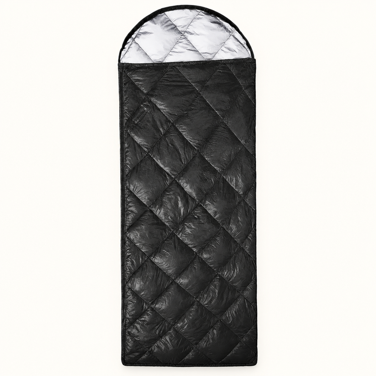 Sac de couchage 8°C noir — packshot fermé