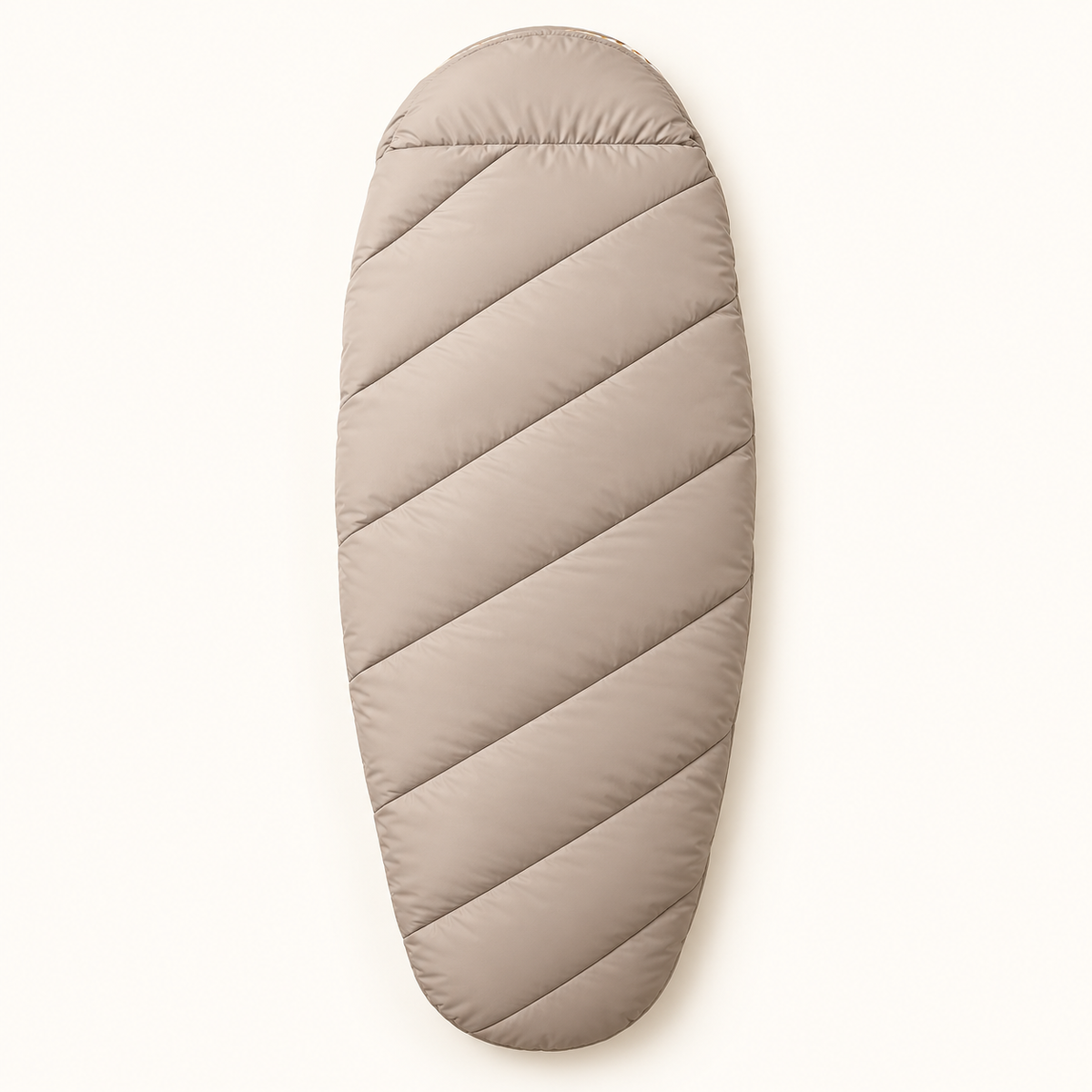 Sac de couchage couverture flanelle beige fermé — vue arrière