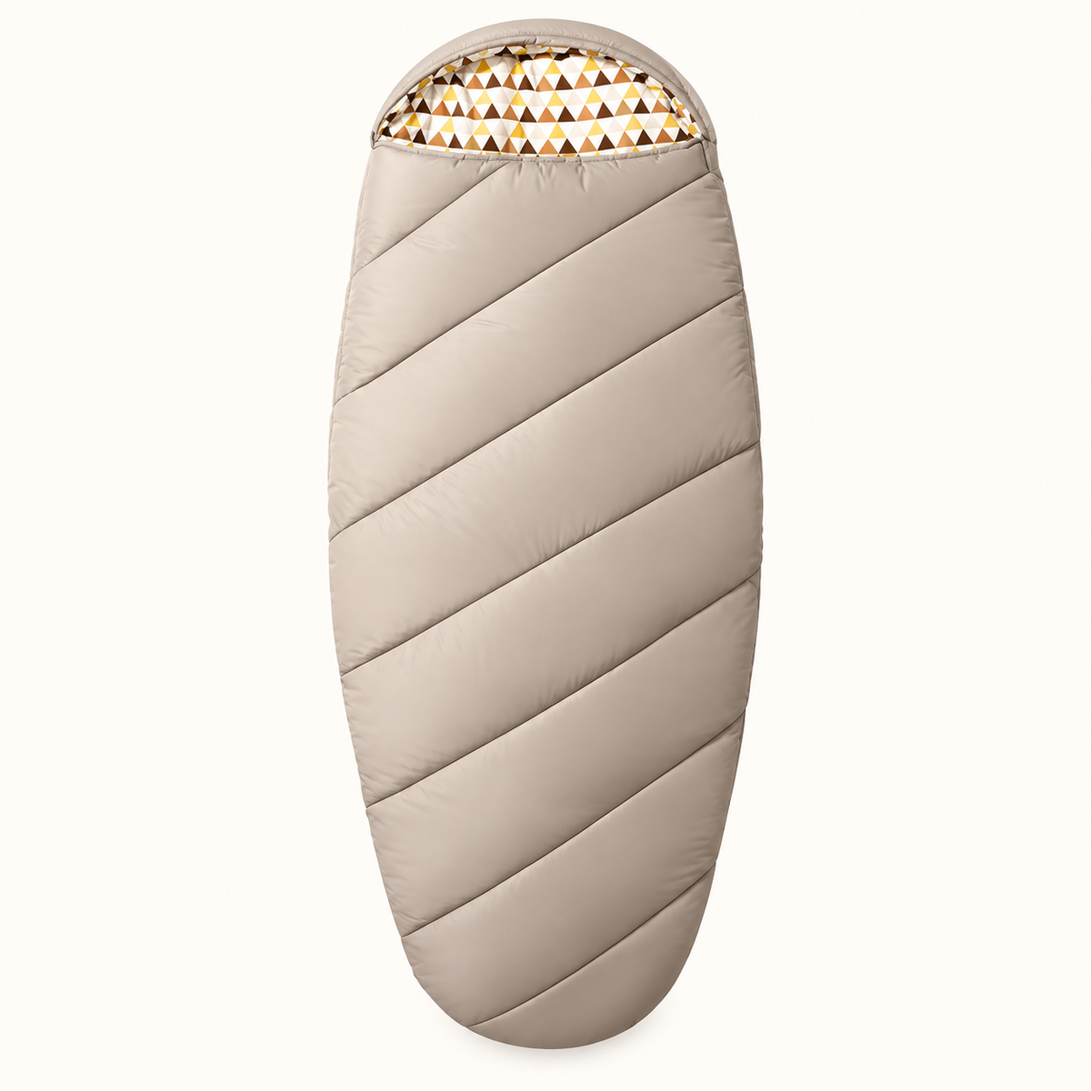 Sac de couchage couverture flanelle beige fermé — packshot