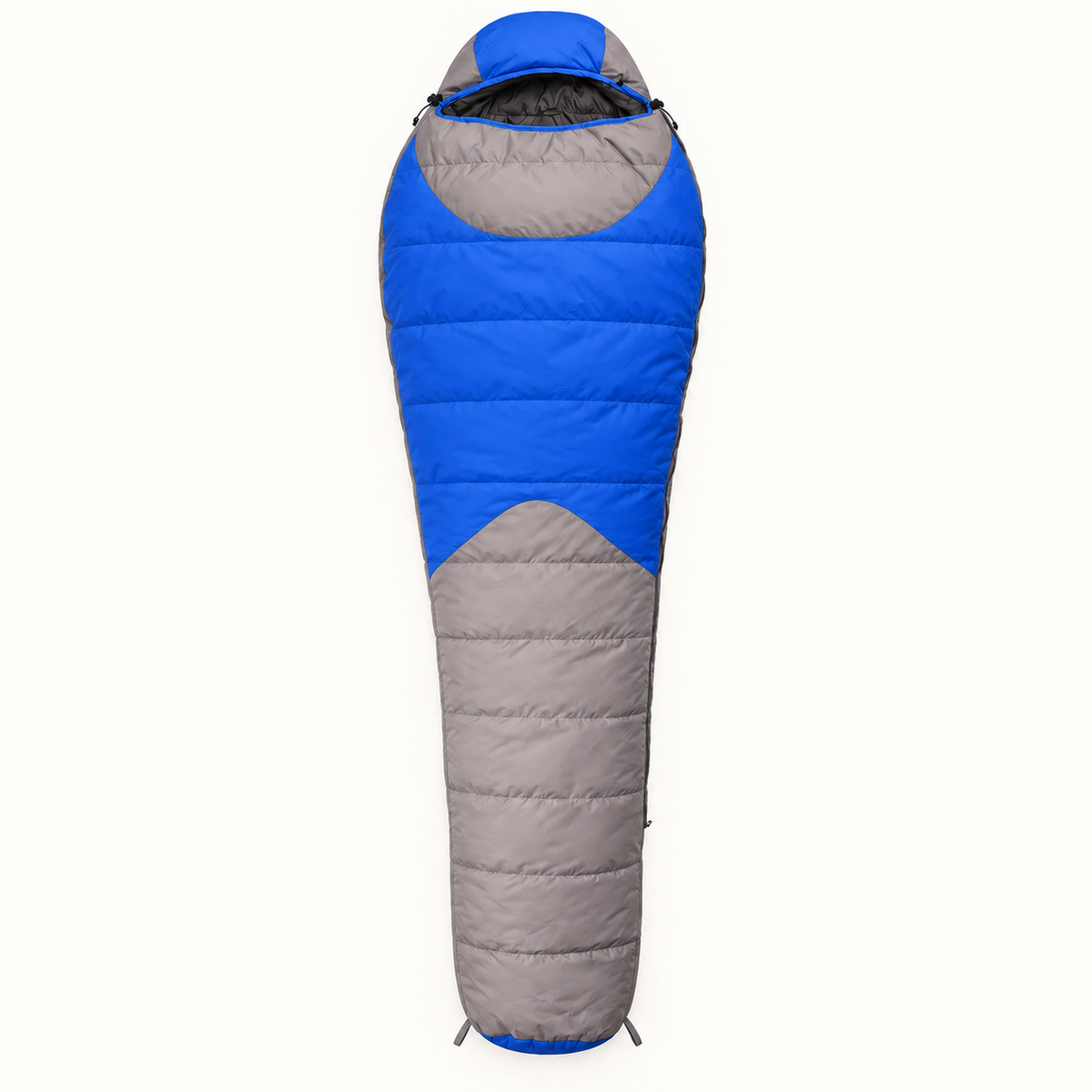 Sac de couchage duvet femme bleu et gris – packshot
