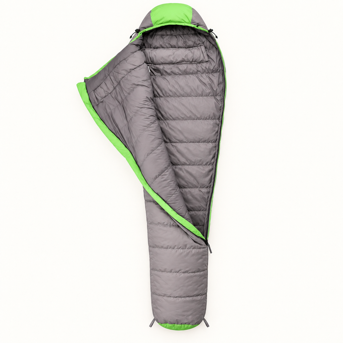 Intérieur ouvert du sac de couchage duvet femme