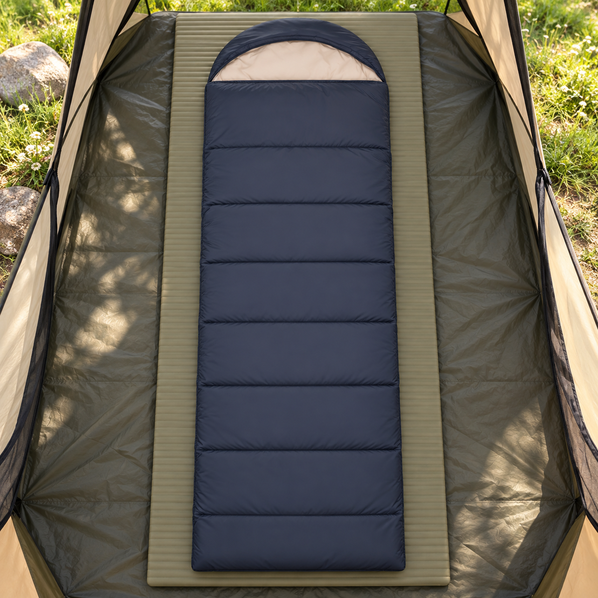 Sac de couchage -8°C fermé – 08 tente bleu