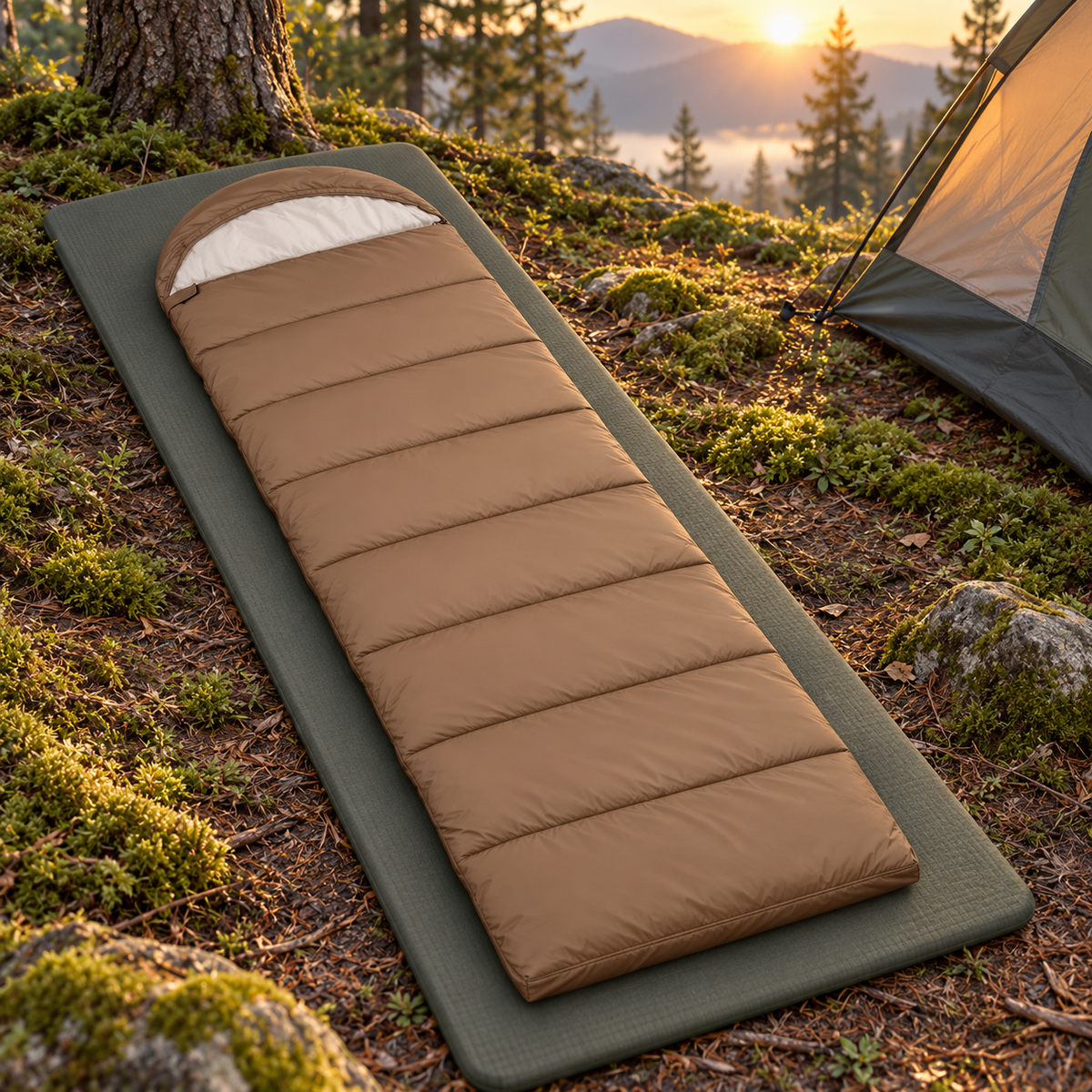 Sac de couchage -8°C fermé – 09 bivouac foret marron