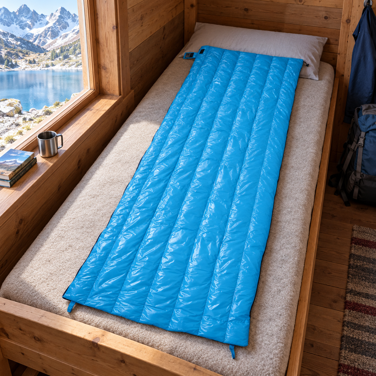 Sac de couchage rectangulaire 0 °C fermé – 04 situation bleu refuge lac