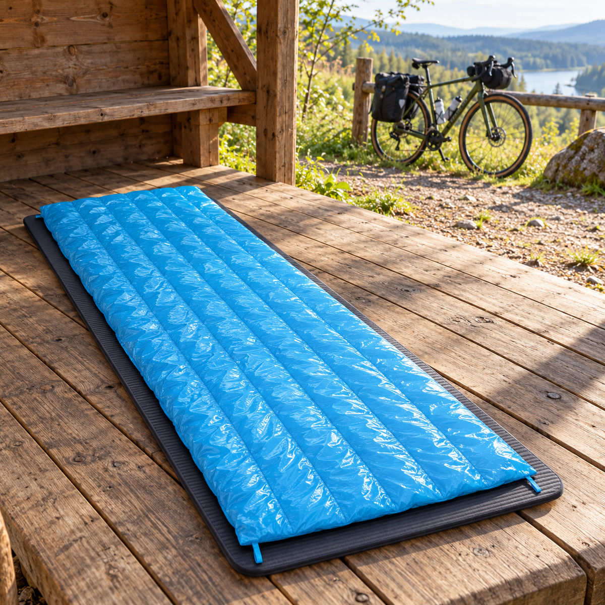 Sac de couchage rectangulaire 0 °C fermé – 08 situation bleu abri bikepacking