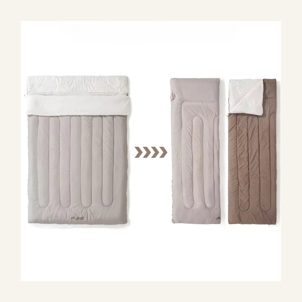 Sac de couchage rectangulaire jumelable en configurations double et simple