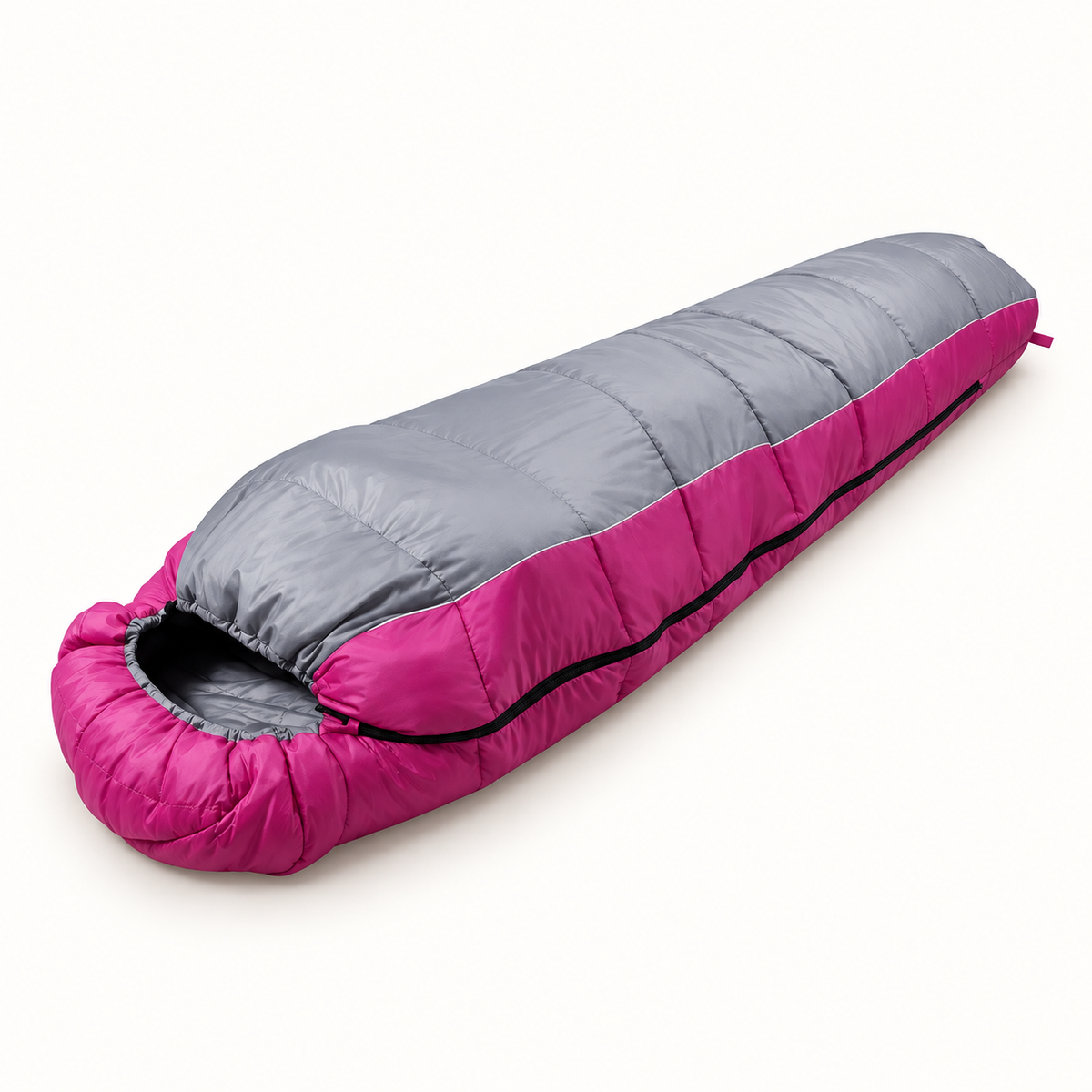 Sac De Couchage Rose Et Gris – packshot fermé fiable