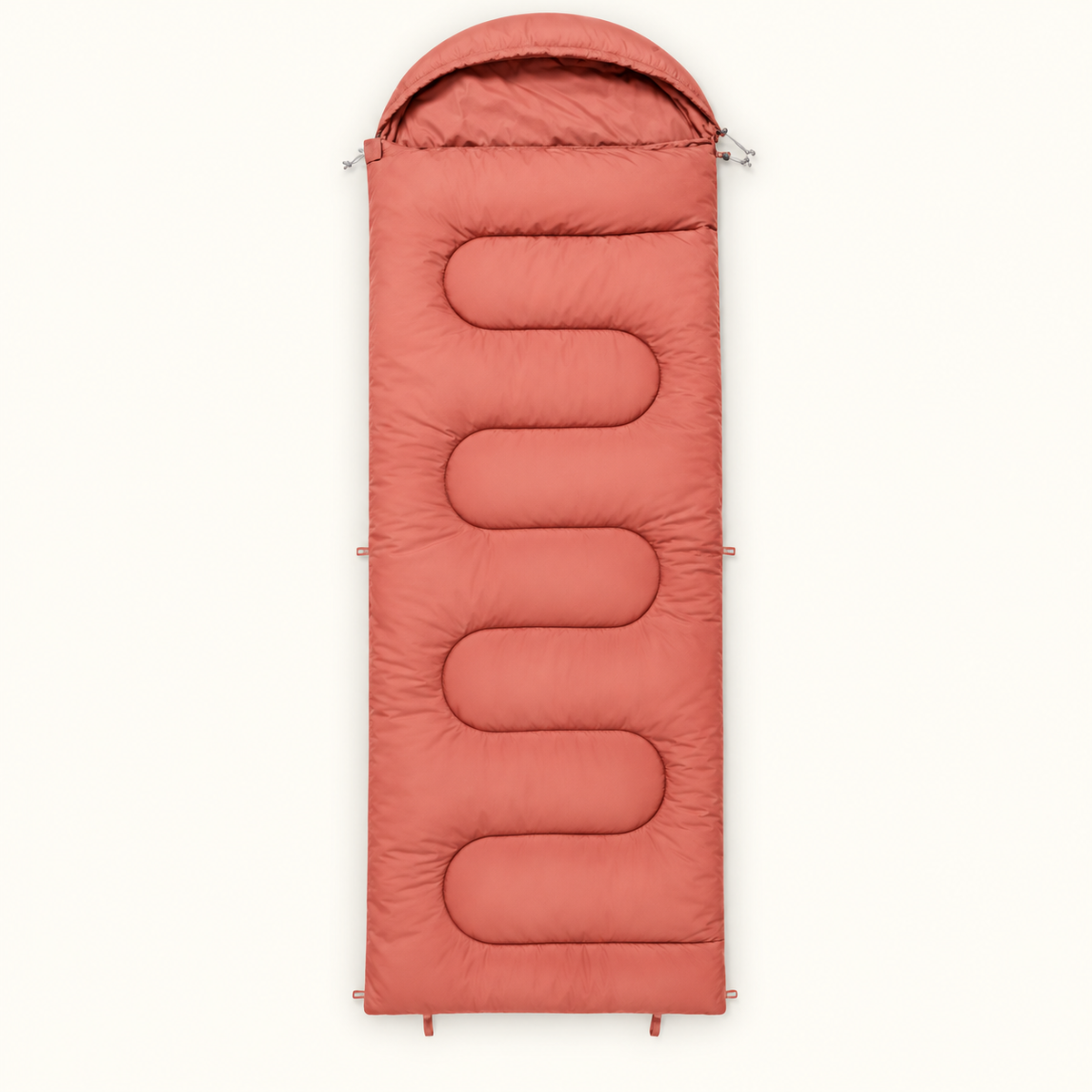 Sac de couchage rose fermé avec capuche — packshot