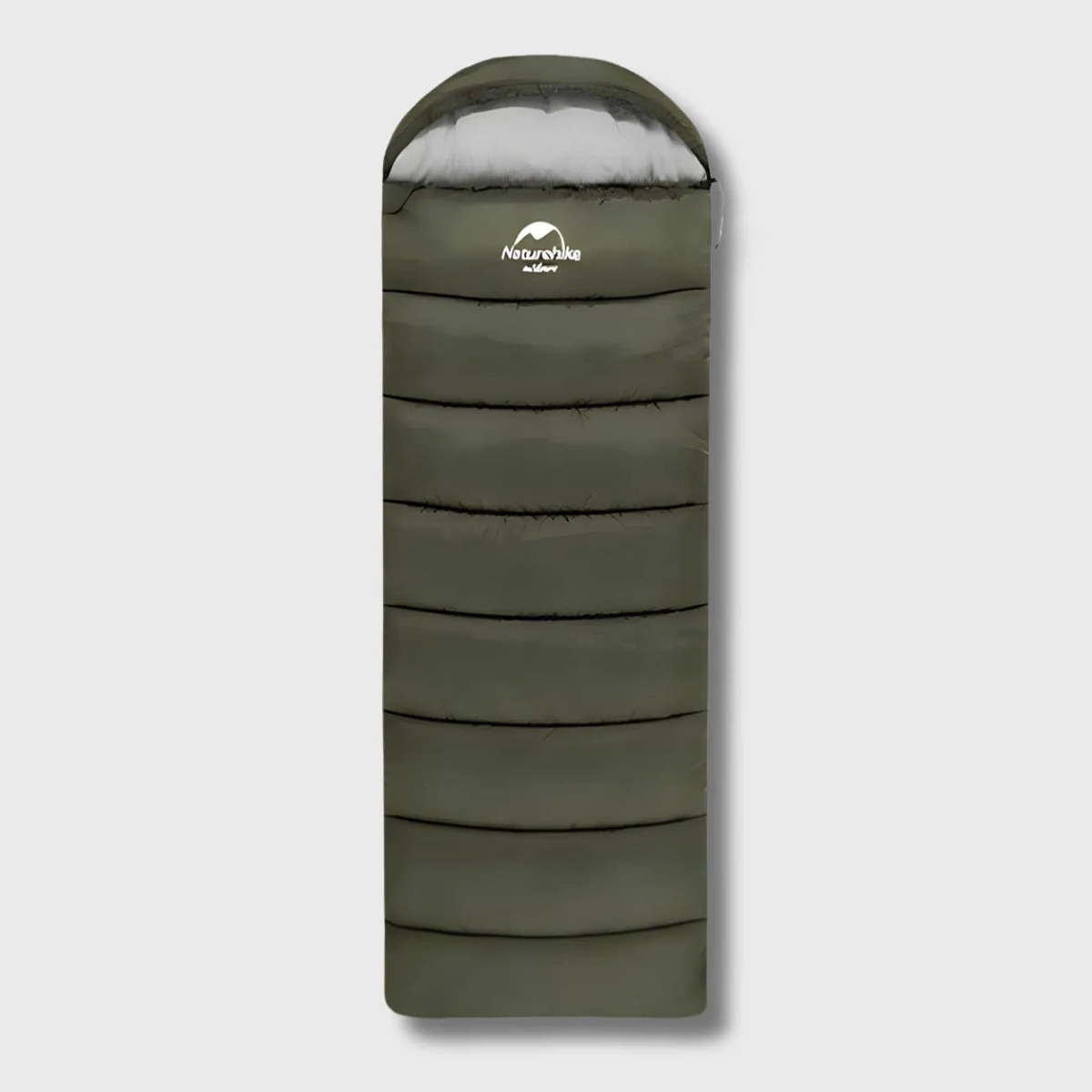 Sac de couchage vert — vue entière