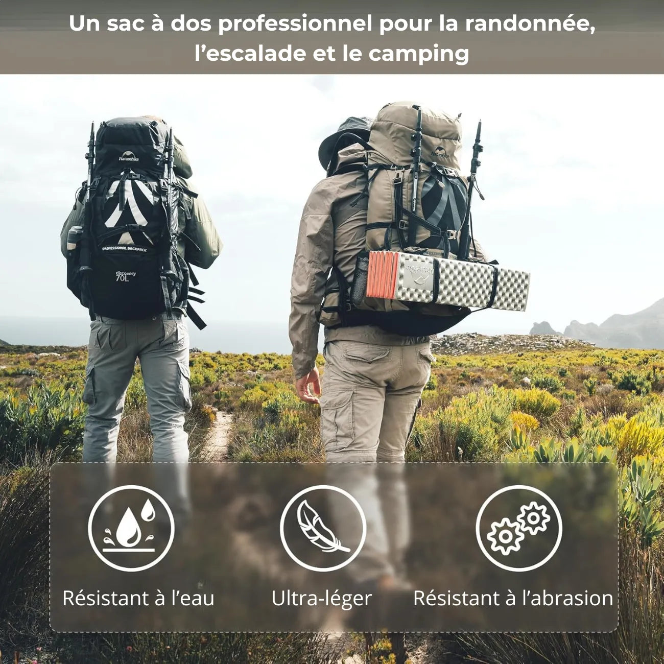 Sac Randonnée 70L Imperméable 6