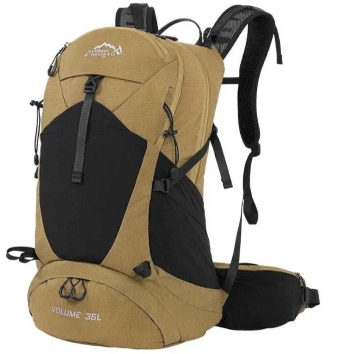 Sac randonnée femme 35L kaki — vue trois quarts