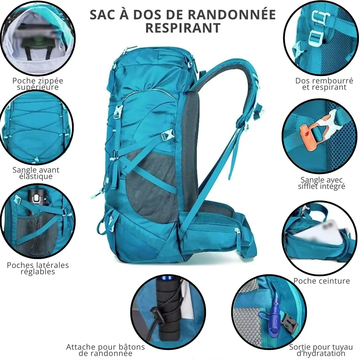 Sac Randonnée Homme 50L 9
