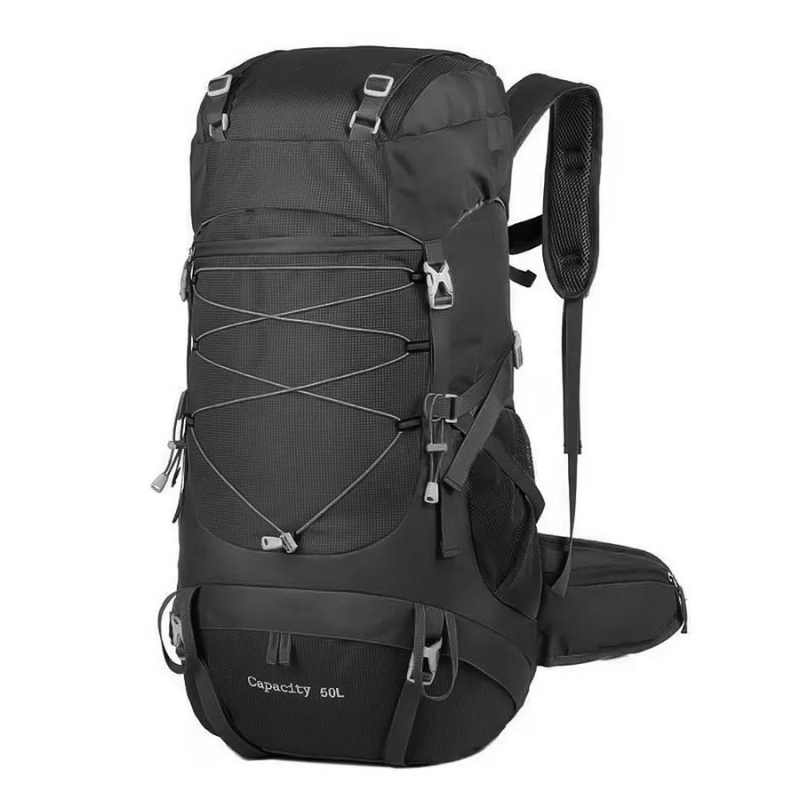 Sac à dos randonnée homme 50l noir sur fond blanc