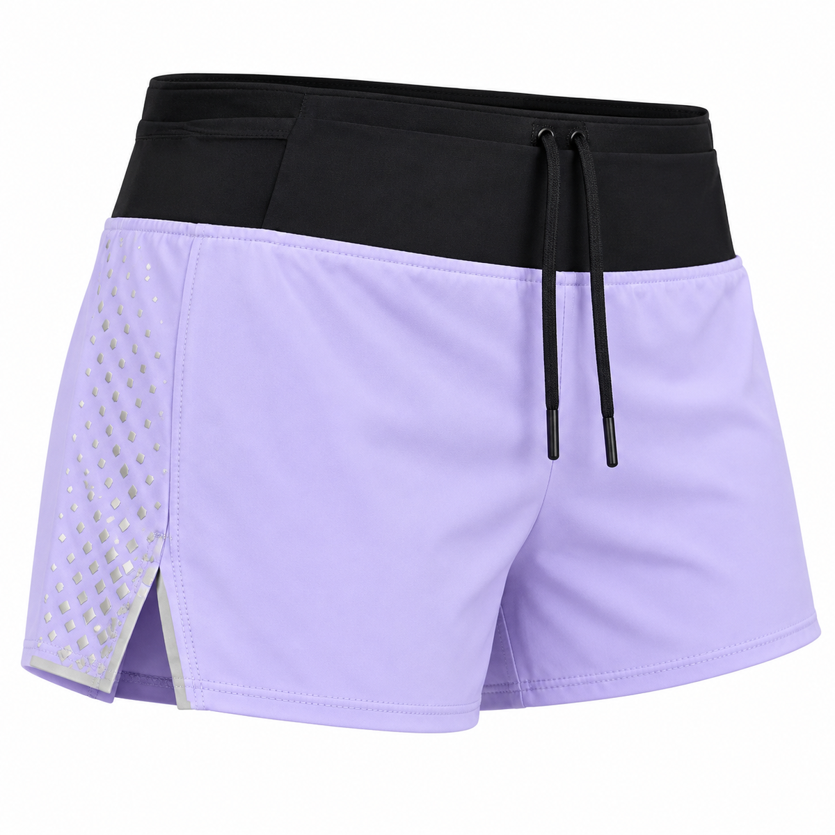 Fente latérale du short de randonnée homme violet