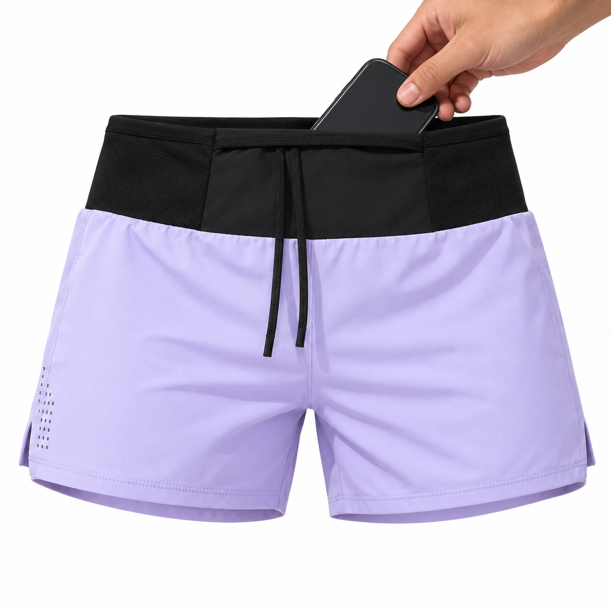 Poche téléphone du short de randonnée homme violet