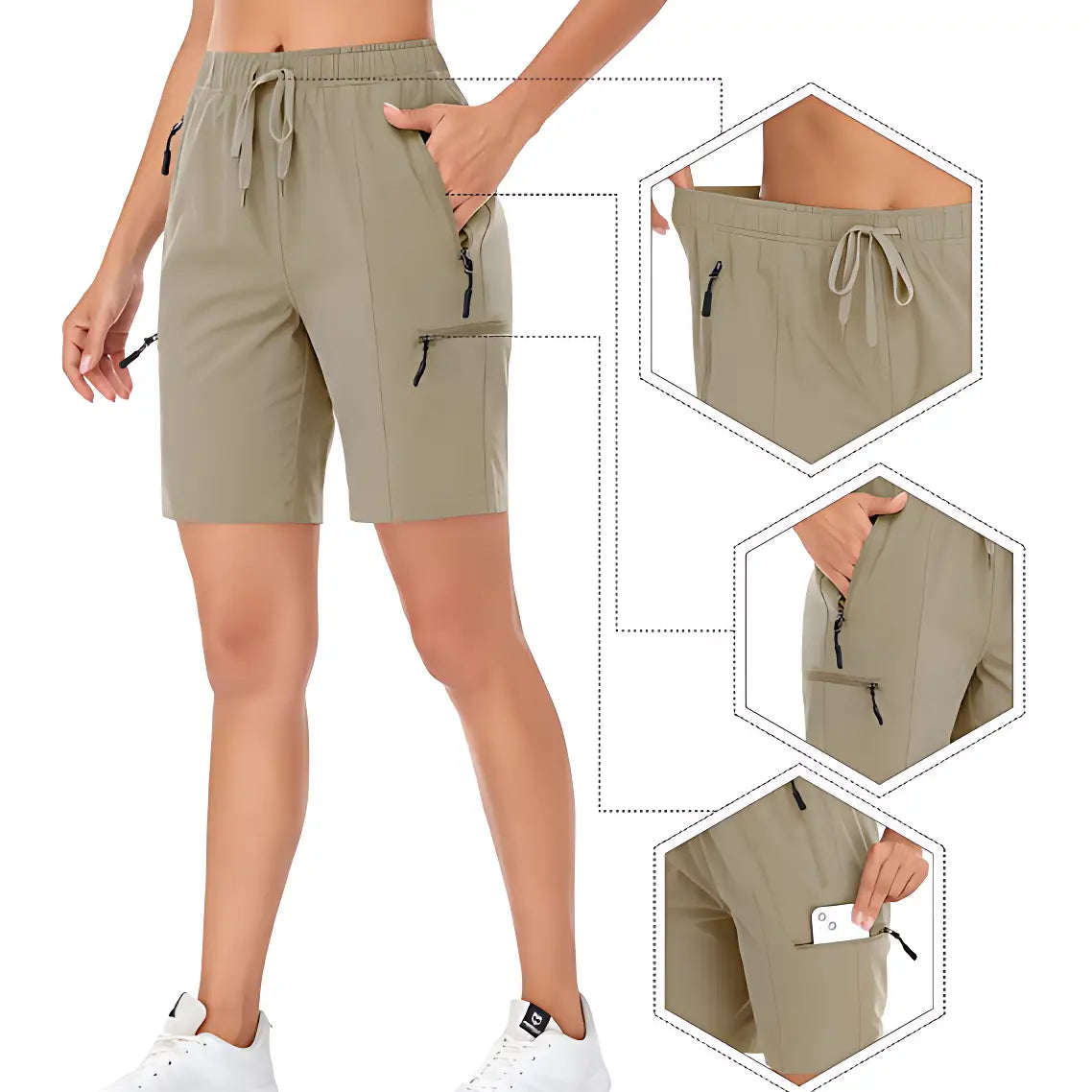 Short Femme De Randonnée Beige