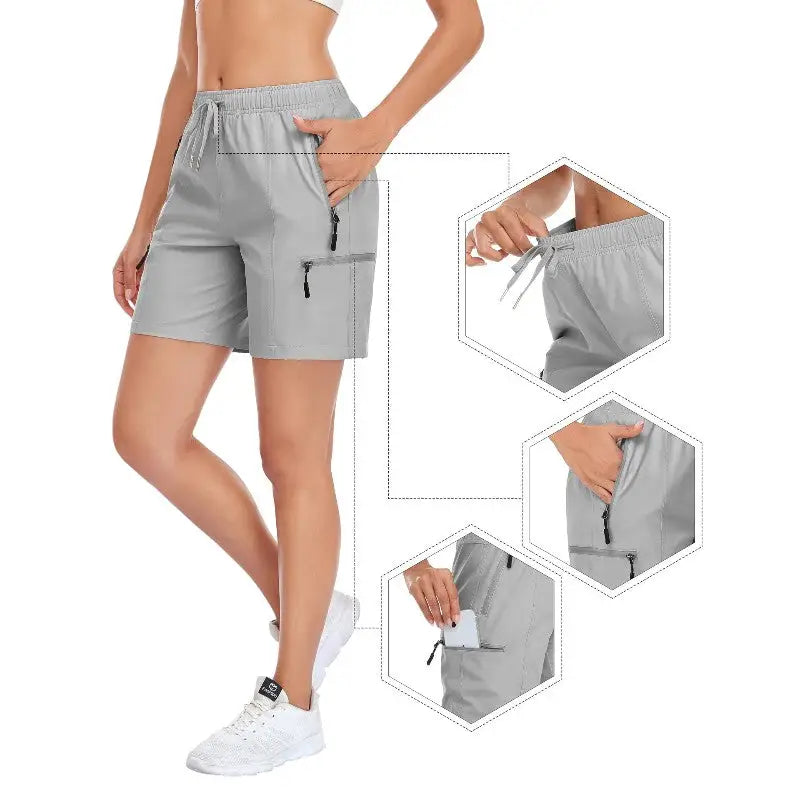 Short Randonnée Femme Kaki