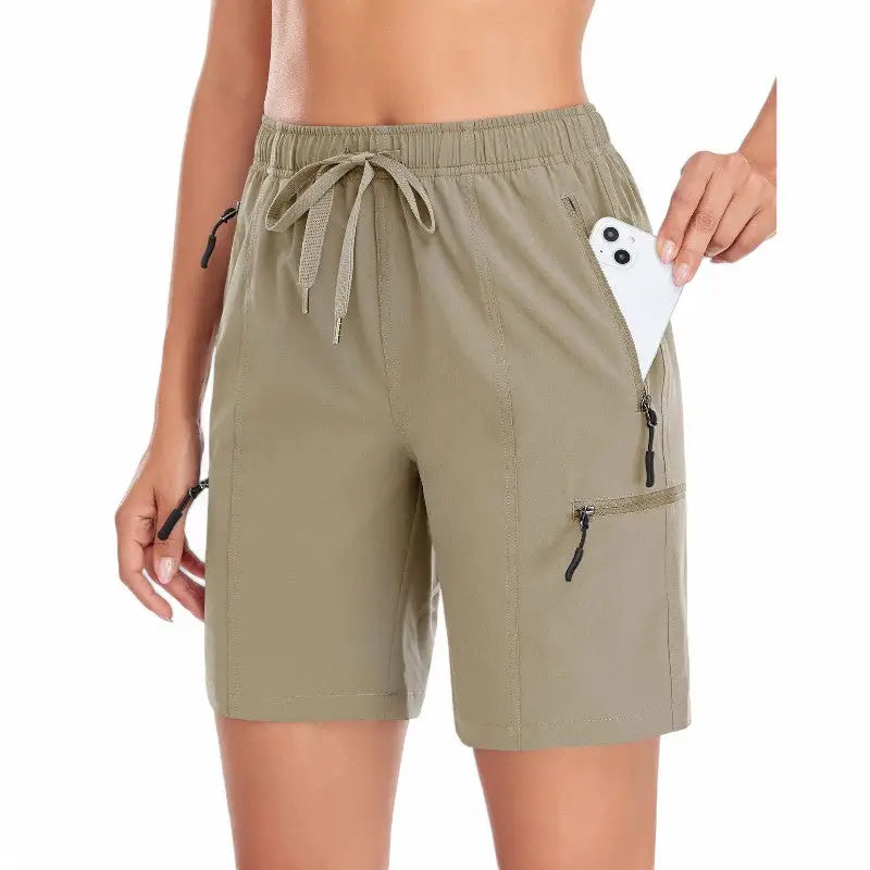 Short Randonnée Femme Kaki