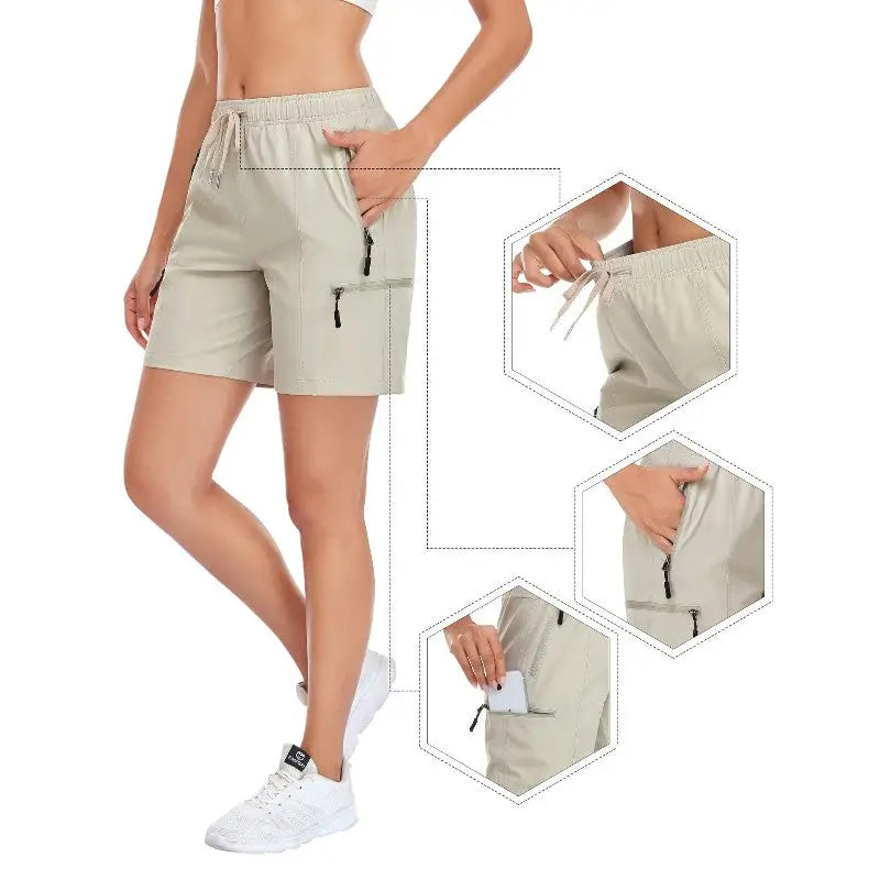 Short Randonnée Femme Kaki