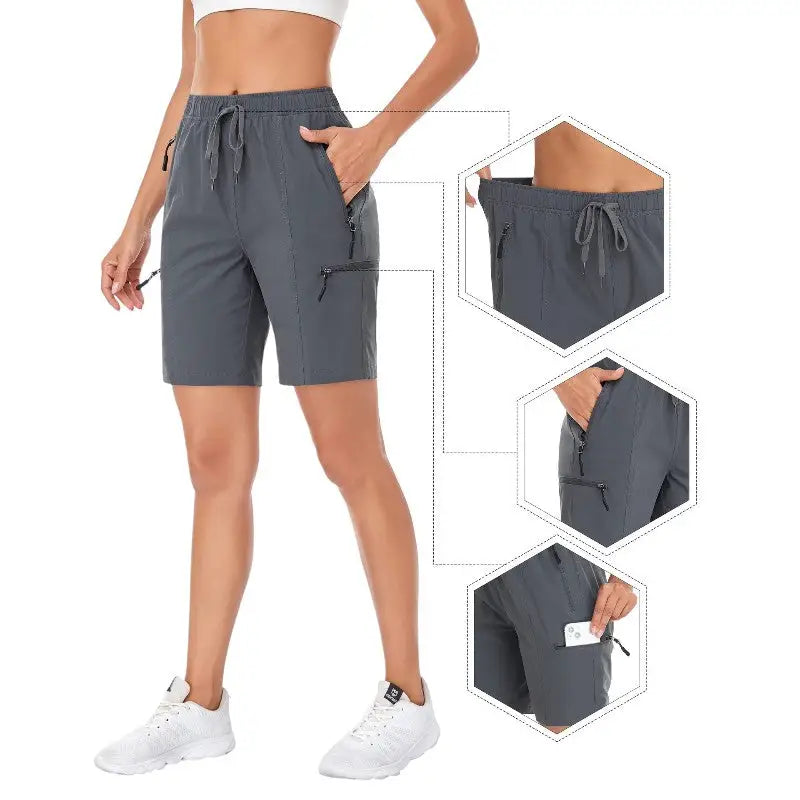Short Randonnée Femme Kaki