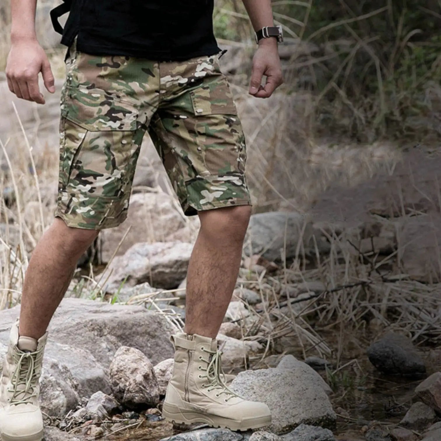 Short Homme Randonnée Jaune