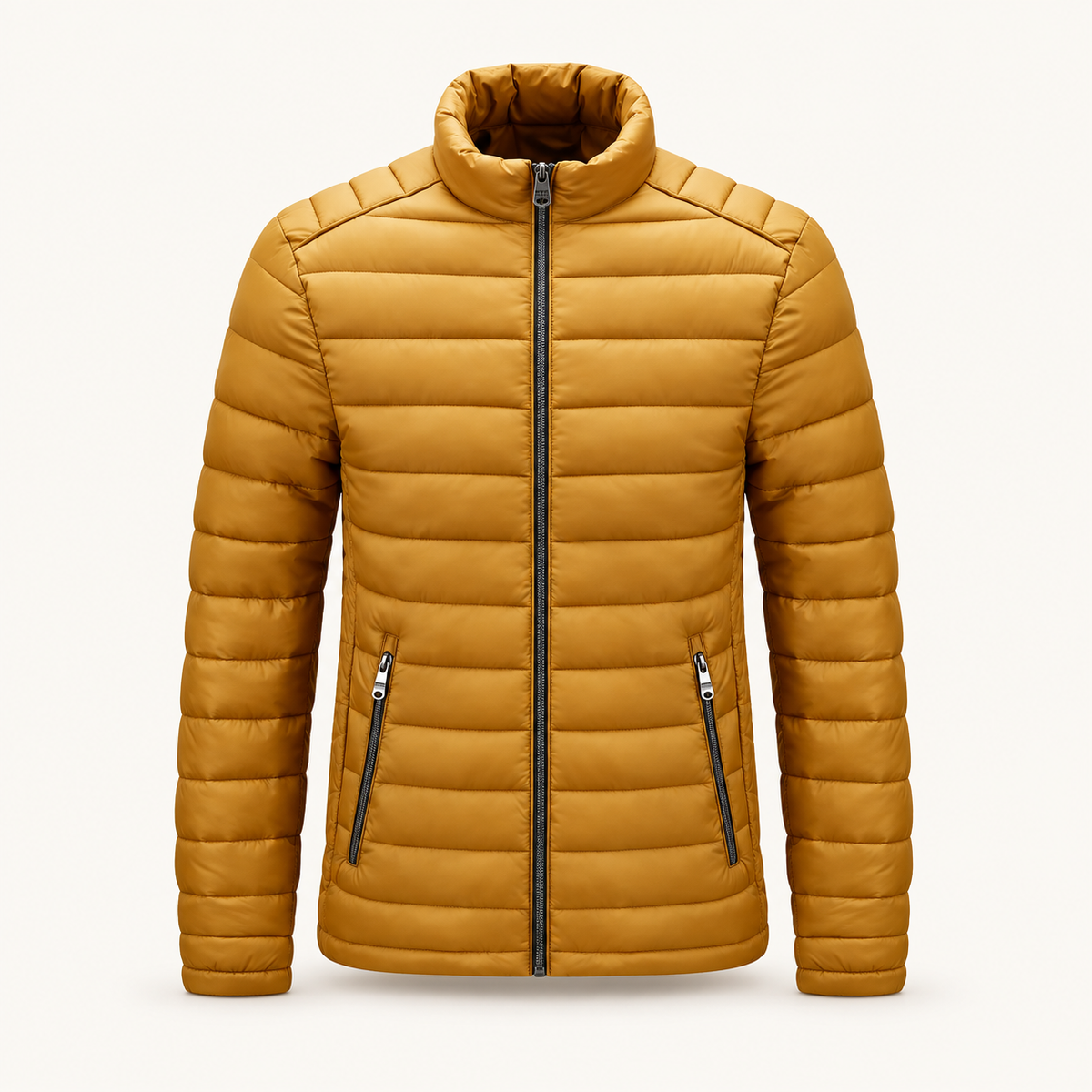 Sous doudoune homme ocre – col montant et zip