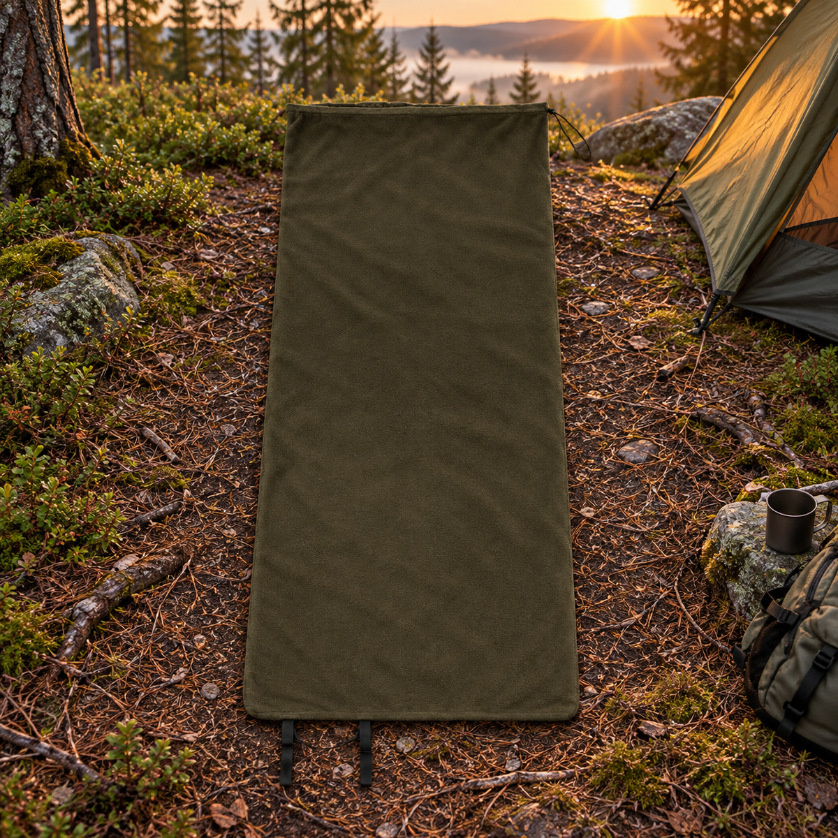 Sous-sac de couchage polaire – 05 bivouac foret kaki
