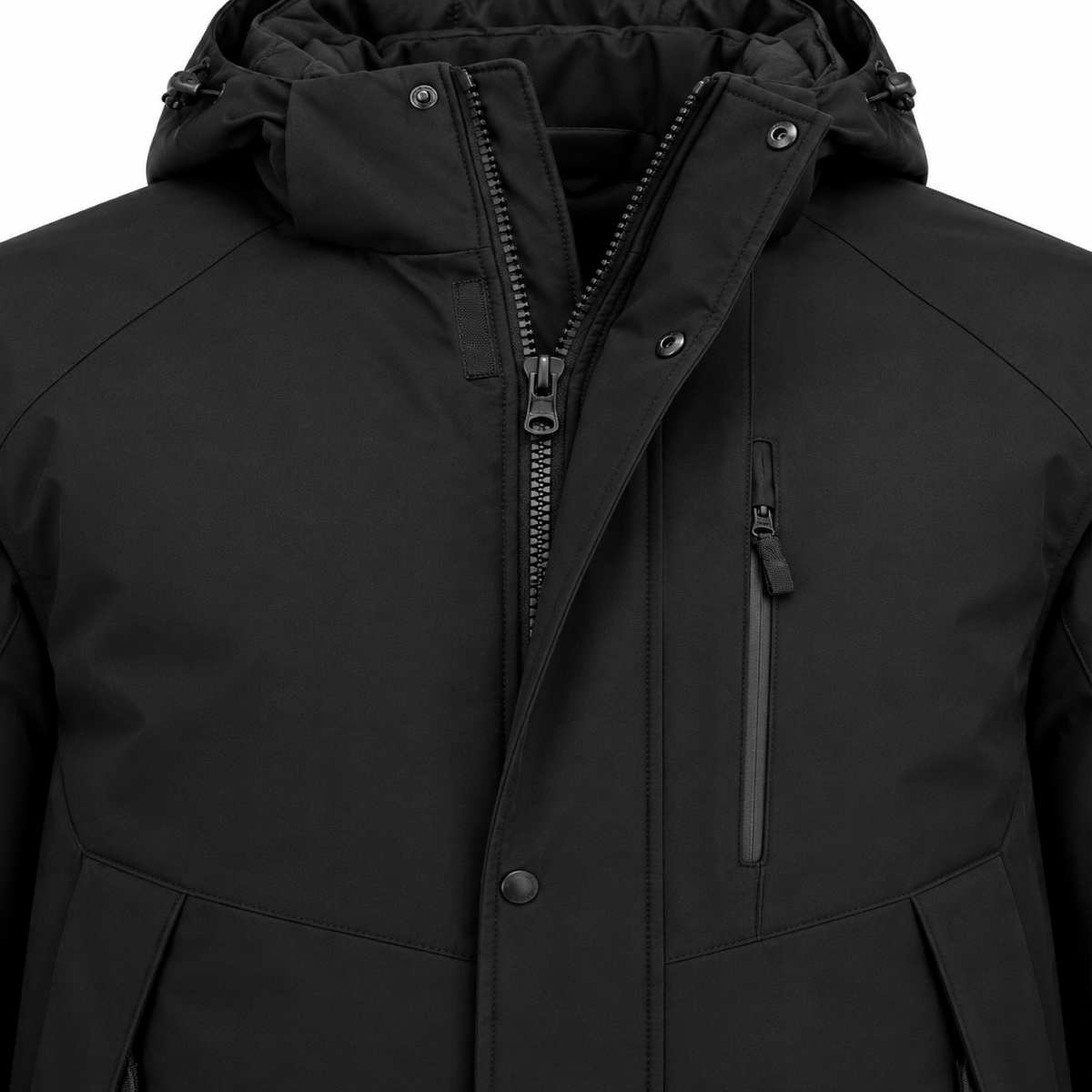 Zip étanche et poche poitrine de la veste anorak homme noire