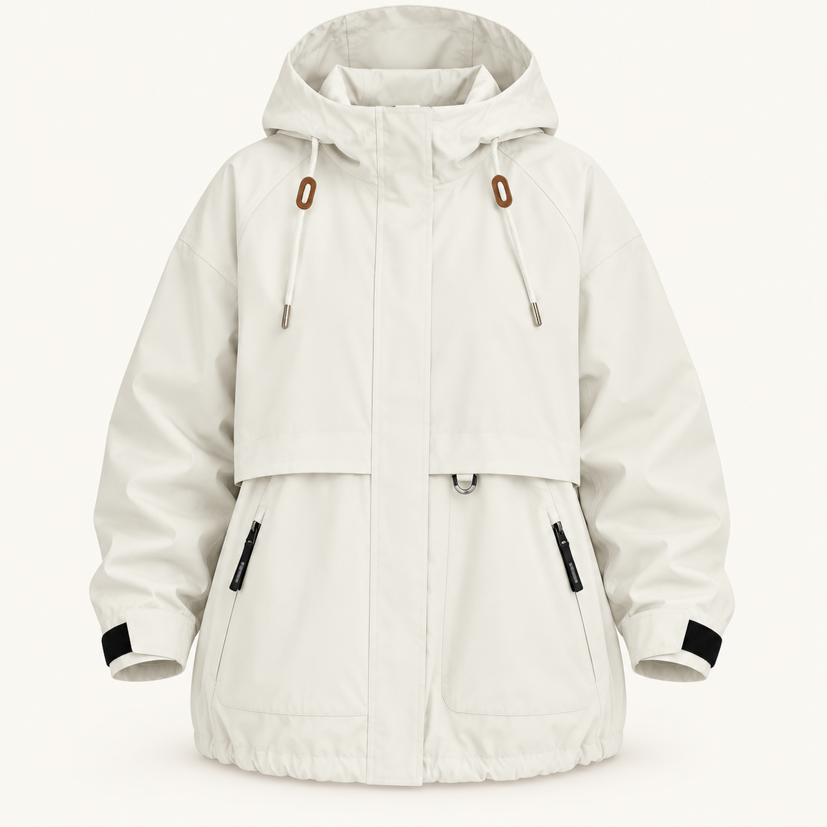 Veste de randonnée femme grande taille blanche – packshot de face