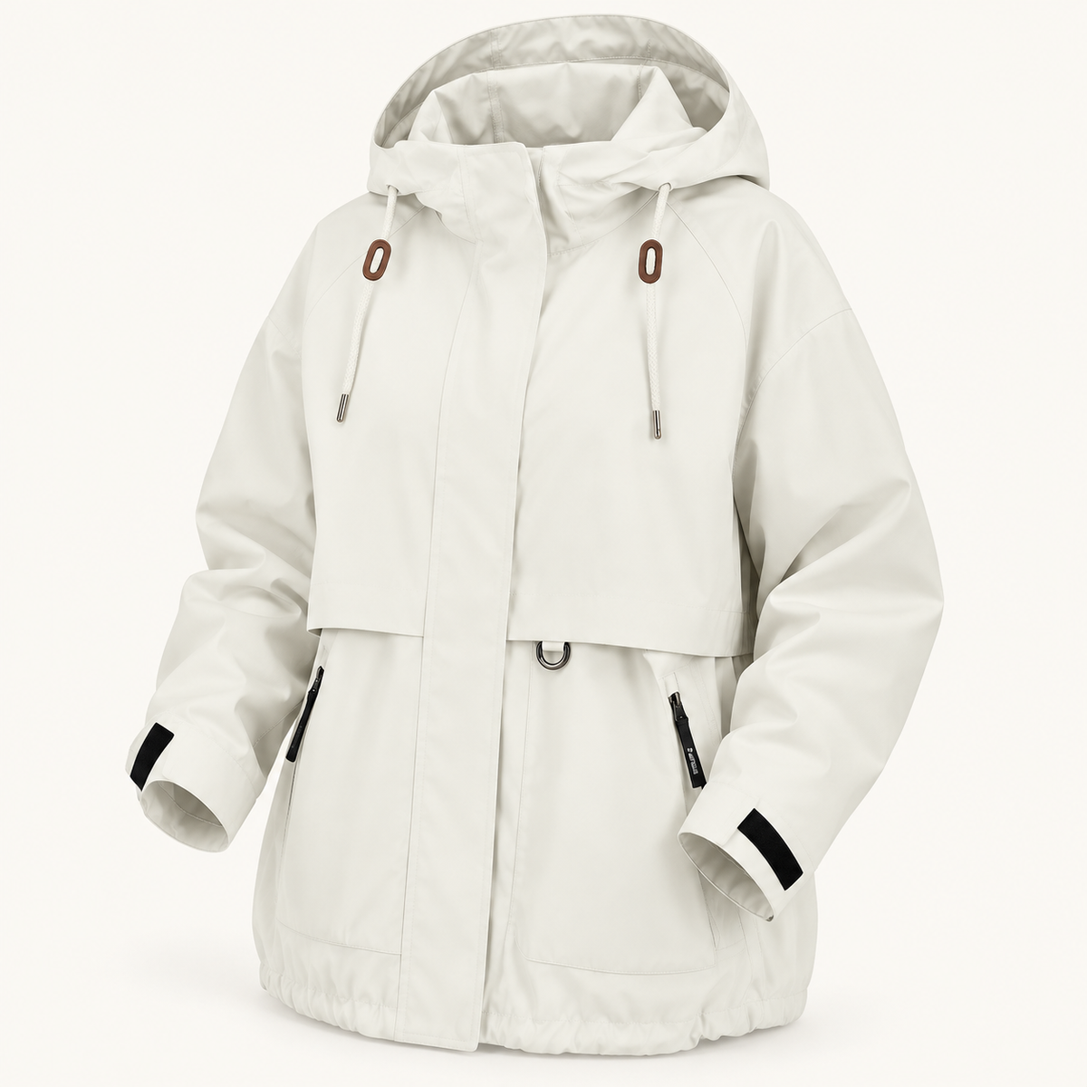 Veste de randonnée femme grande taille blanche – vue trois-quarts