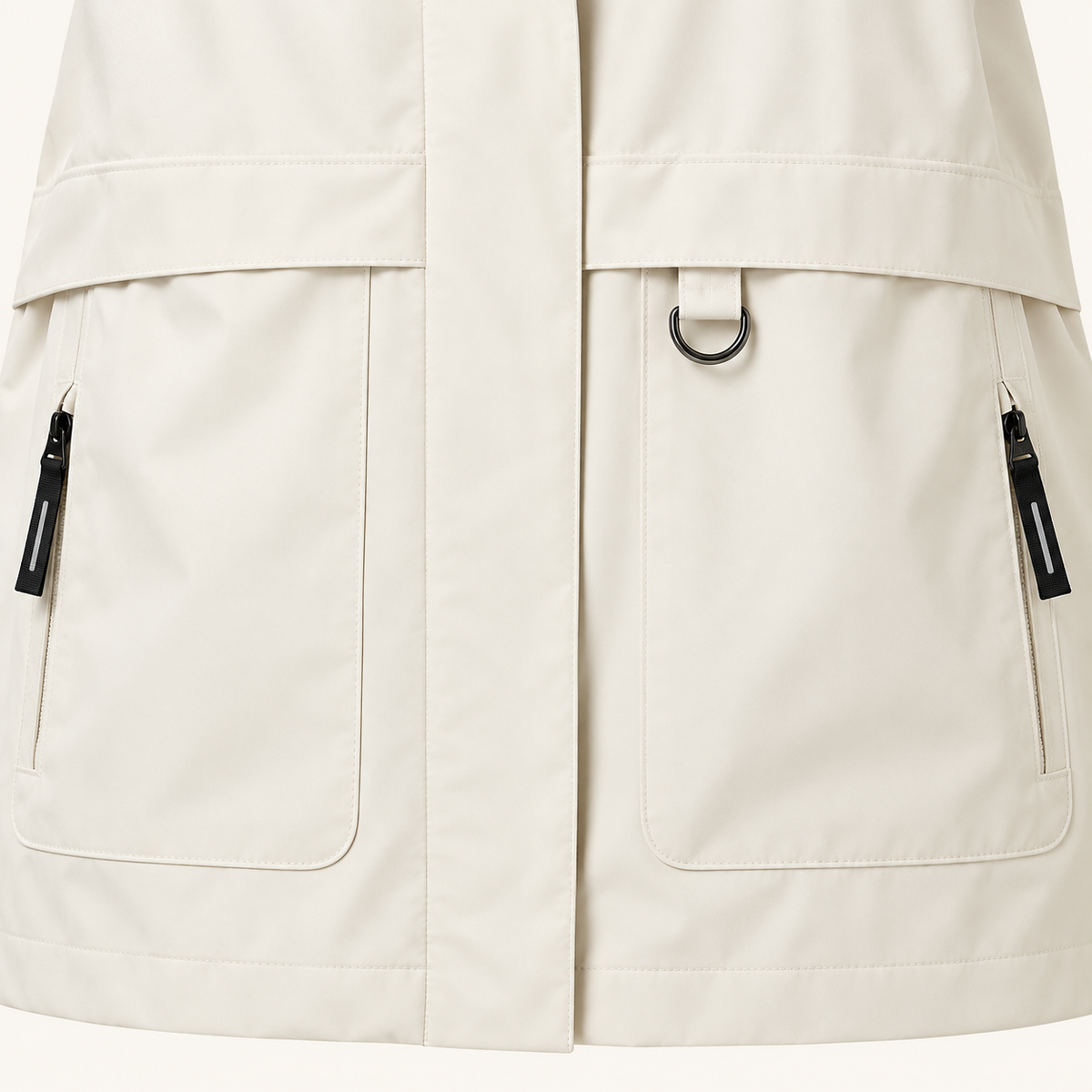 Veste de randonnée femme grande taille – détail des poches zippées