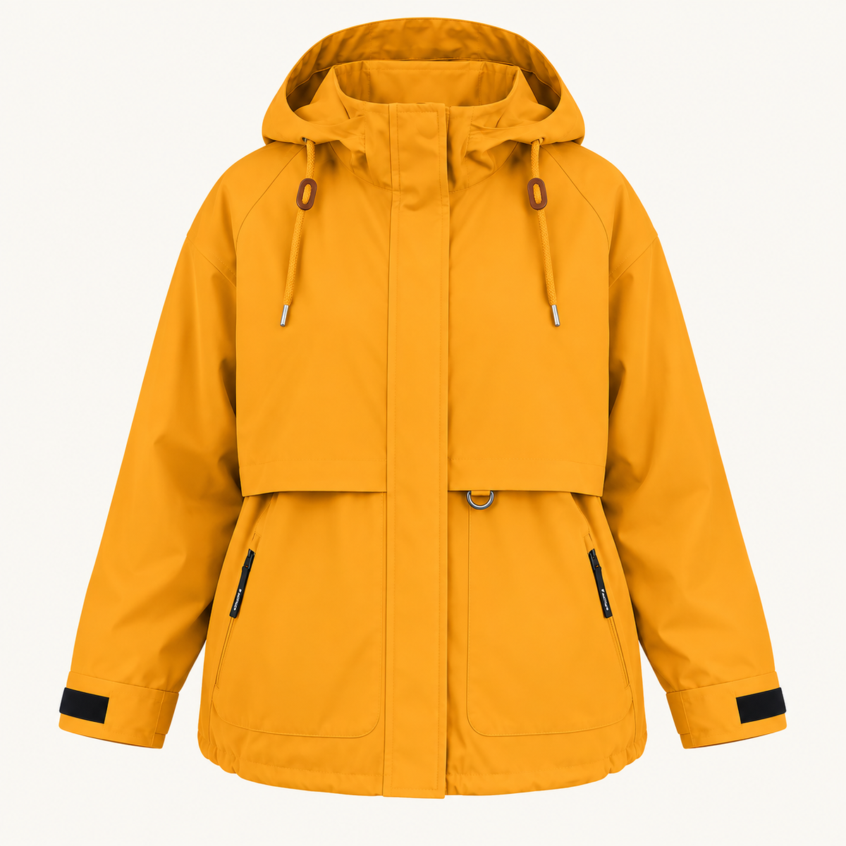Veste de randonnée femme grande taille jaune – packshot de face