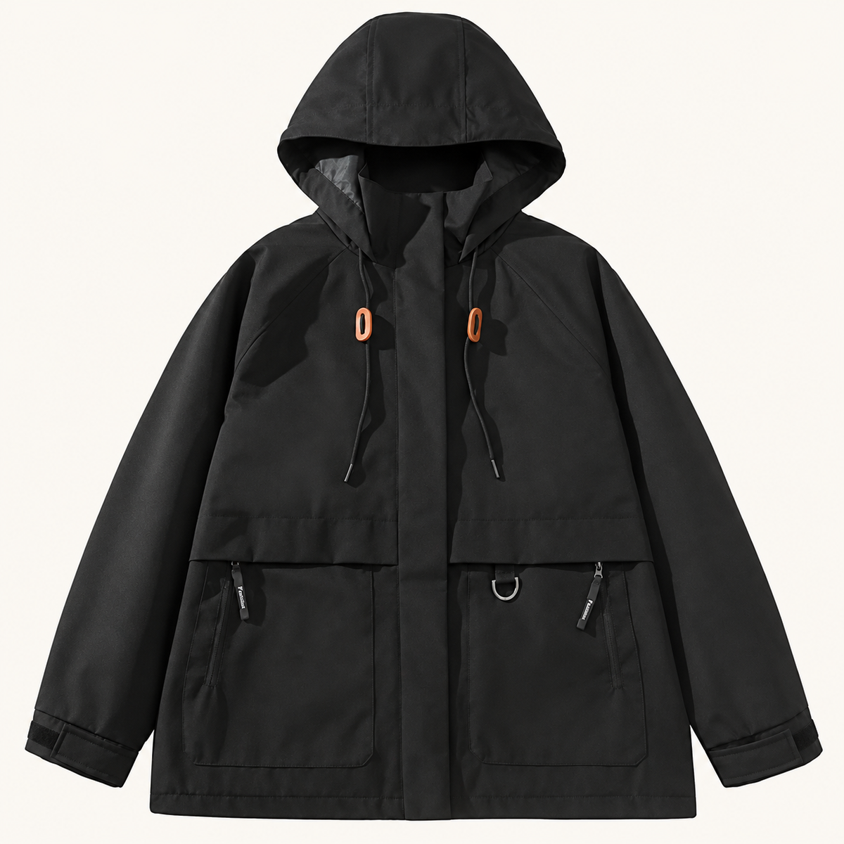 Veste de randonnée femme grande taille noire – packshot de face